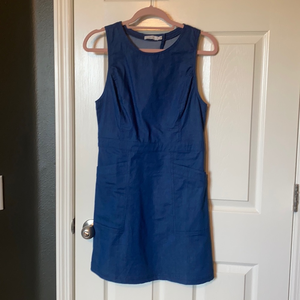 Denim dress.